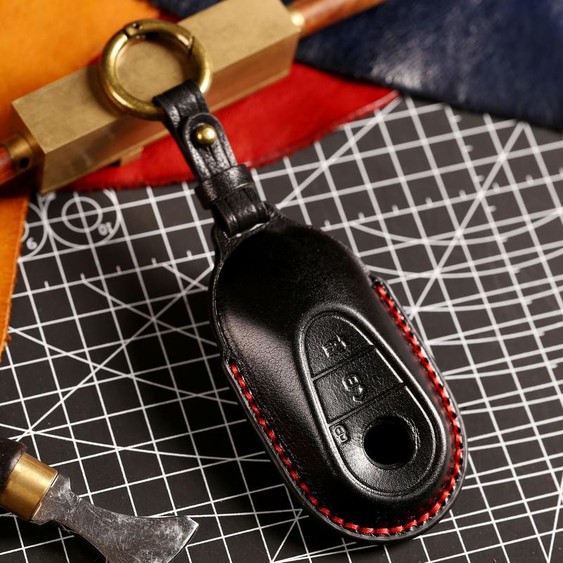 Leather Car Remote Key Cover Case Holder Shell Protector Fob For Mercedes Benz A B C E S Class S400L CLA CLS GLC GLE GLS EQE EQS