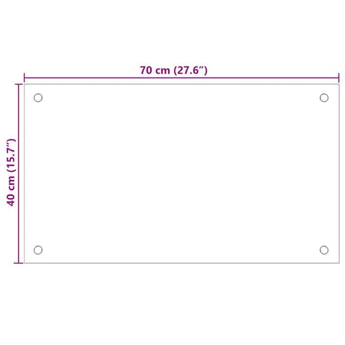 VidaXL Kitchen Backsplash Transparent 70x40 Cm Tempered Glass 249466