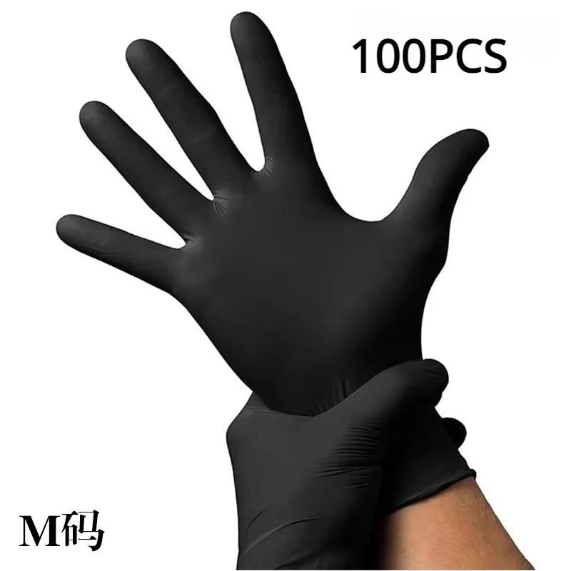 

Nitrile Disposable Gloves Black 100PCS High Elasticity Thickened Durable Household Cleaning Gloves for Kitchen Cooking Tattoo