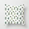 Green Plant Geometric Cushion Cover Peach Leather Fleece Home Pillow Case Sofa Office Cushion Head Back Cover