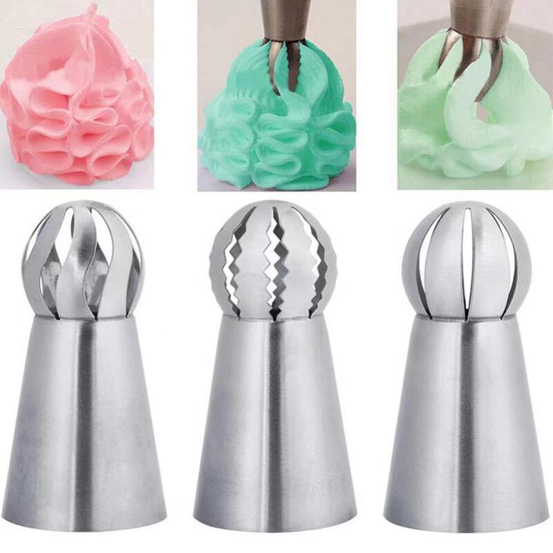 3-Piece Spherical Piping Tips Set for Baking and Decorating