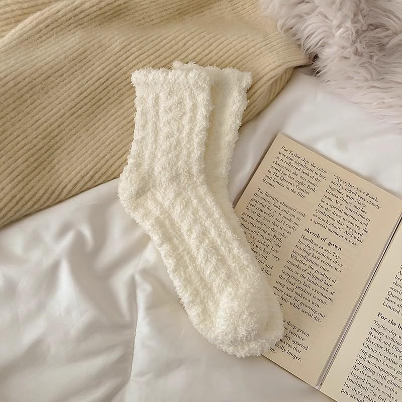 

Зимние теплые милые носки женские цветочные носки пушистые осенние забавные средние толстые домашние черные белые мягкие спальные женские