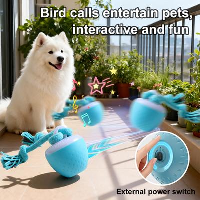 Interactive Dog Toy Ball Pets Electric Ball with Ropes Automatic Moving And Rolling Pet Toy for Small Medium Large Dogs Daily Training And Exercise