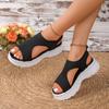 Scarpe Estive da Donna 2025 Sandali con Zeppa e Plateau a Rete con Dettaglio Pesce Sandali da Donna a Punta Aperta Scarpe Casual Leggere da Donna Zapatillas Mujer