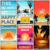 Beach Metal Tin Sign, Vintage Summer Beach Plates, Relax Wall Sign, Pool Tiki Bar Pub Seaside Ocean, Happy Place, Decor WY161