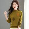 Solid-color Sweater Women's Trendy Casual Long-sleeved Knitted Sweater Loose Half Turtleneck Pullover Autumn and Winter Top