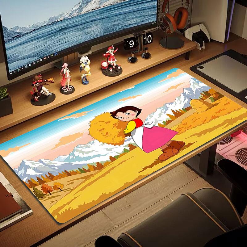 Heidi Alps Cartoon Large Size Mouse Pad Large Gaming Table Cushion Non-slip Laptop Tablet Big Mousepad XXL Mat Mini PC Playmat With Lock Edge