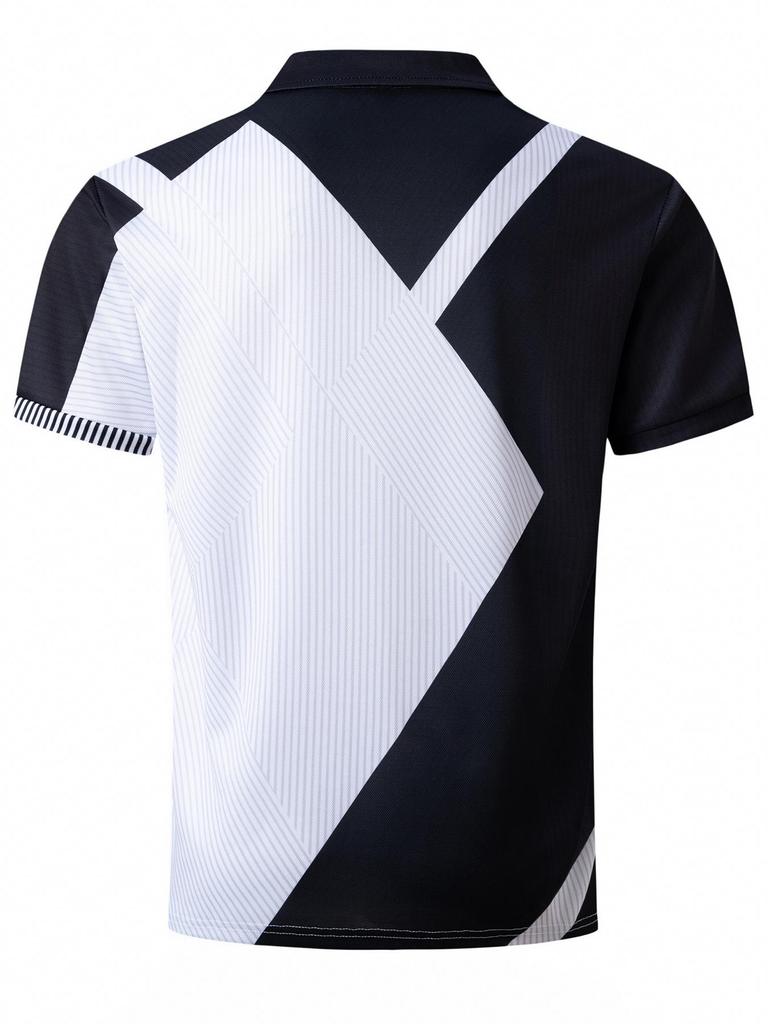 2024 Men's Zipper Printed Casual Polo T-Shirt 