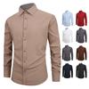 Men's Solid Color Non-Iron White Long Sleeve Slim Fit Business Shirt