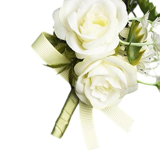 Hvid Bryllupsblomst Rustik Brudgom Knaphul til Brud Brudepige Brudgom Groomsman Vestlig Silkeblomst Fest