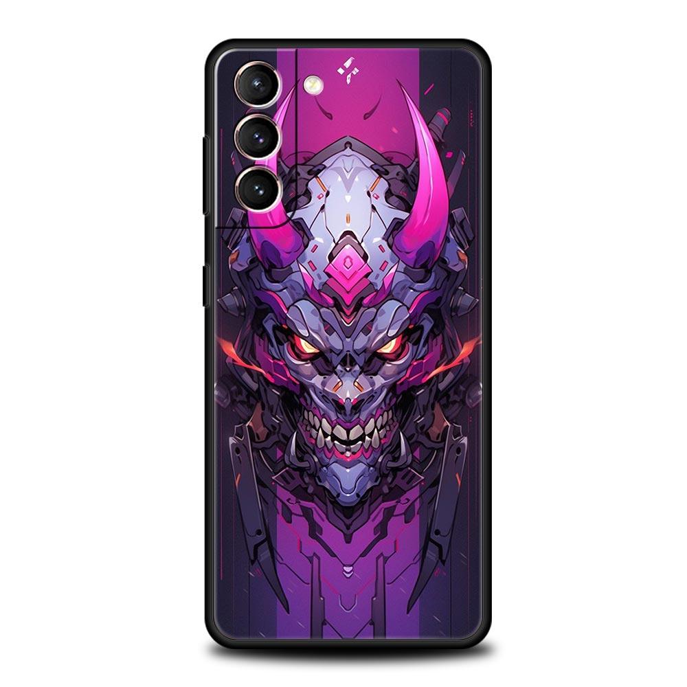 Japan Samurai Oni Mask Phone Case For Samsung Galaxy S26 Ultra S25 Plus S24 FE S23 S22 5G S21 S20 Cover Black Soft