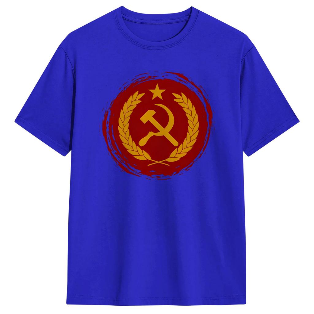Unisexs TShirt Hammer And Sickle Star Marxist Funny 100 Cotton Tee Shirt Short Sleeve T Shirts Crewneck Clothes