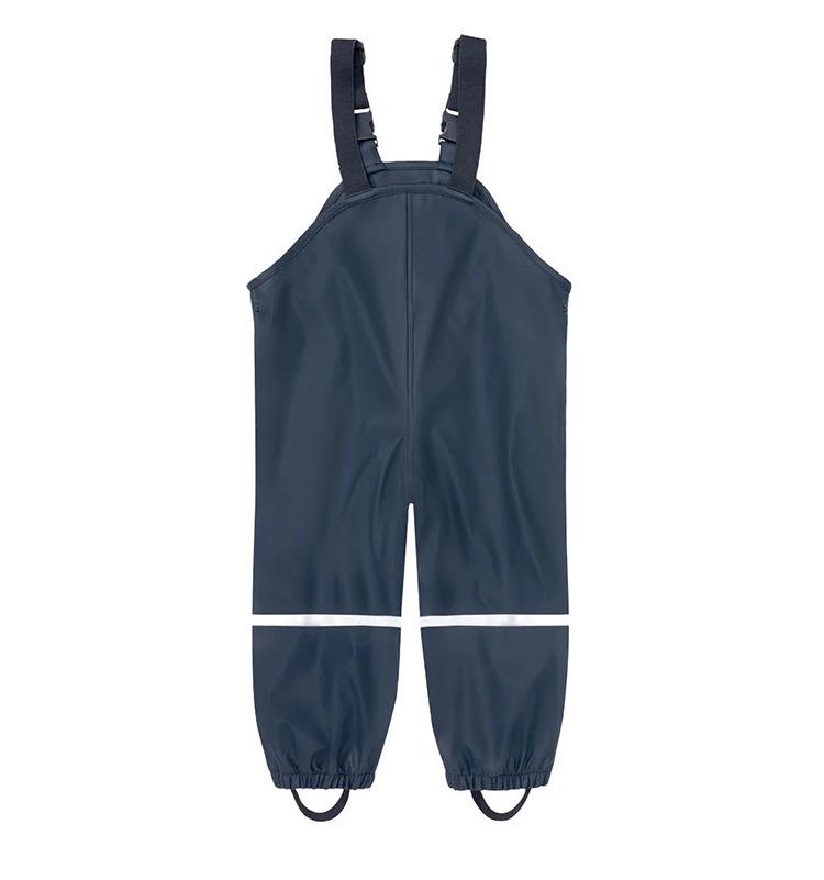 Children's Waterproof Fleece-Lined Outdoor Rain Bib Pants Jumpsuit