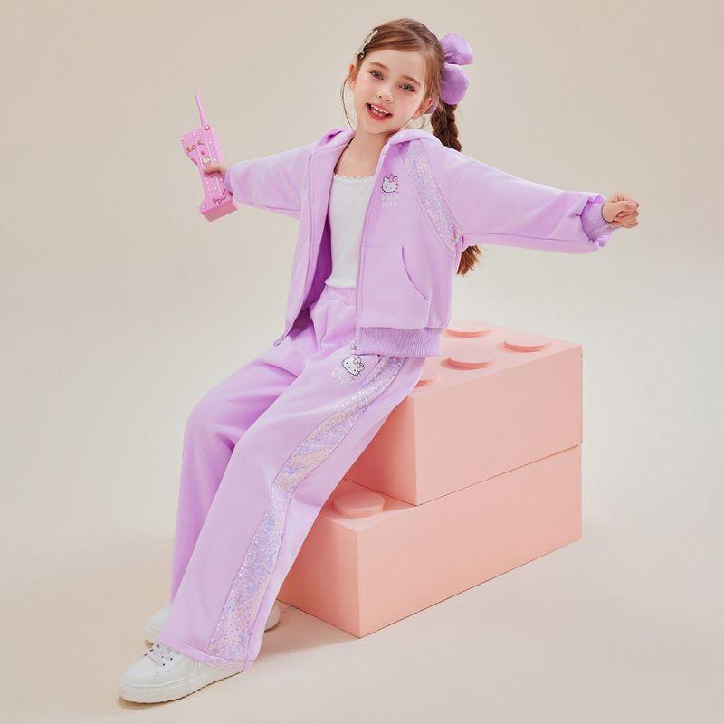 Hellokitty Girls  Spring Outfit 2025 New Stylish Children s Spring Clothes Purple Girls  Sportswear Purple 160