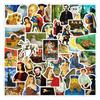 50 Creative Famous Paintings Graffiti Decorative Stickers Vintage Oil Paintings Waterproof Stickers