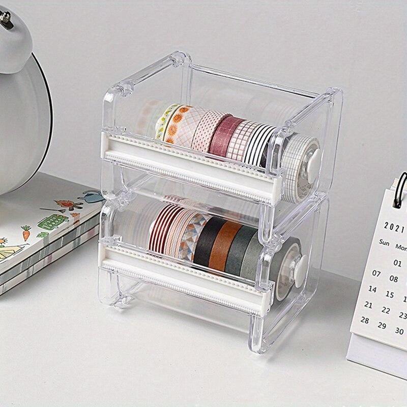 Creative Washi Tape Cutter Set Tape Tool Transparent Tape Holder Tape Dispenser School Supplies Office Stationery for Student