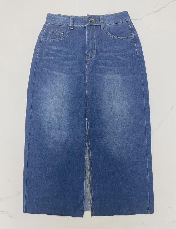 New Retro A-line Denim Skirt: Spring/Summer Wash, American Style, Mid-Length Waist