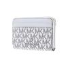 MICHAEL KORS Jet Set Brand Logo Letter Logo Canvas with Leather Coin Purse Small Size Women's White with Black