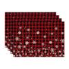 4pcs Christmas Placemat Theme Placemat Red Black Decorative Table Mat Western Meal Table Pad Christmas Dining Table Decor
