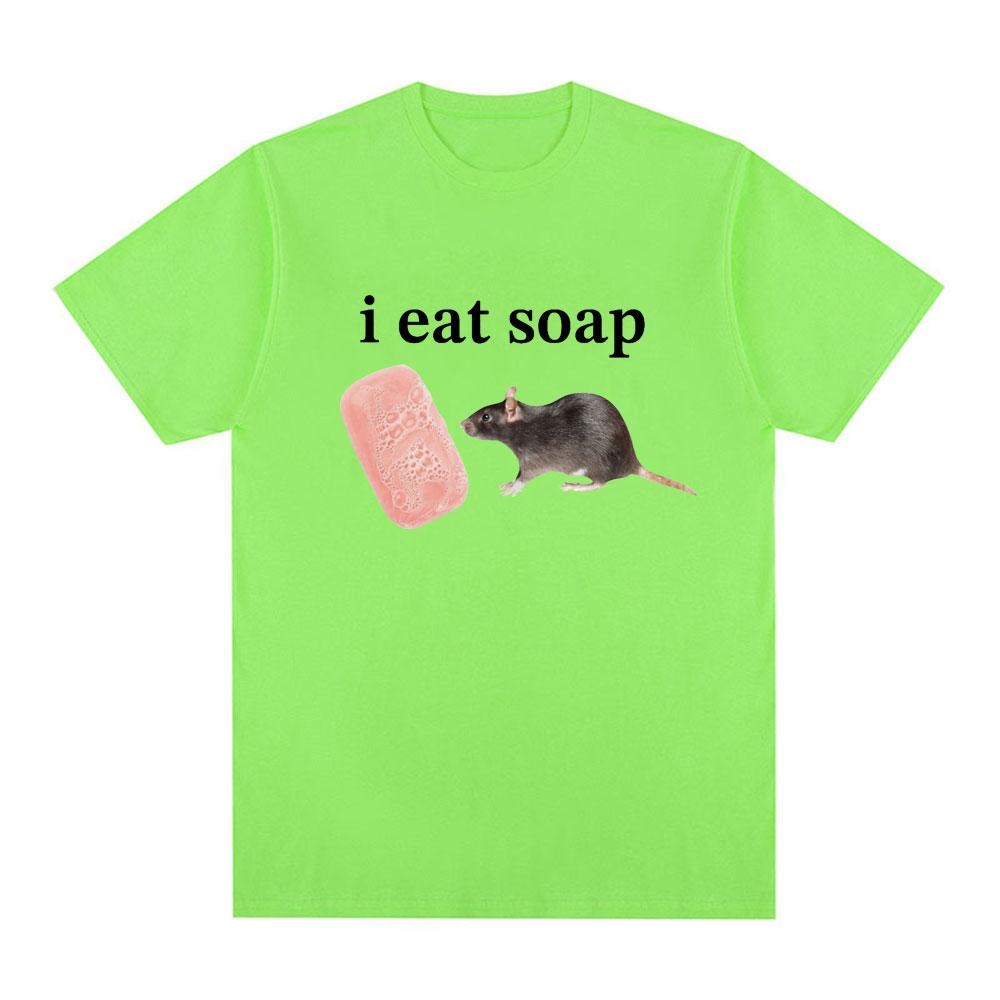 

I Eat Soap Rat Funny Meme T Shirt Men s Fashion Vintage O-Neck Short Sleeve T-shirts Casual Cotton Oversized T Shirts Streetwear 4XL