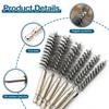 6Pcs Stainless Steel Wire Brush Drilling Cleaning Brush Set Hexagonal Handle Machinery Deburring Polish Rust Removing Tools