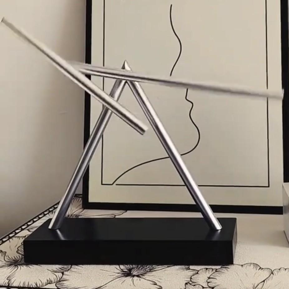 C Creative T And A Shape Anti Gravity Metal Rod Swing Toy Desktop Ornament