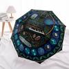ElectroMechanical Harmony pattern umbrella, portable and foldable design, 8 ribs, a casual accessory for Halloween, Christmas, and birthday gifts.