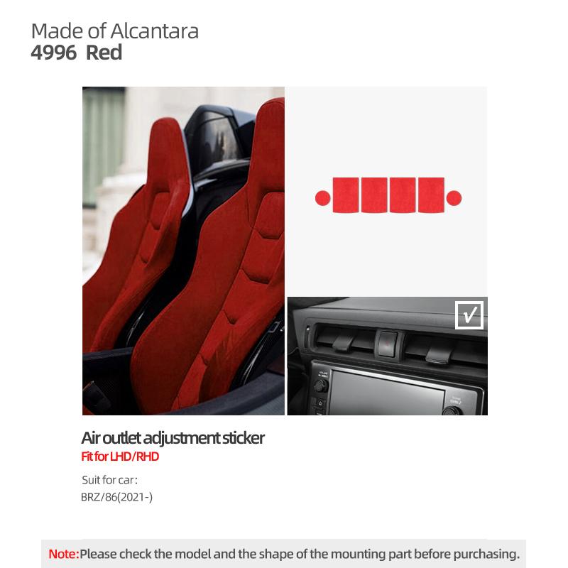 Betterhumz Made of Alcantara For Subaru BRZ/Toyota GR86 - Auto Dashboard Air Outlet Trim Stickers Car Interior Accessories