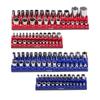Magnetic Socket Organizer Set 4PCS Socket Trays Blue & Red for Metric SAE
