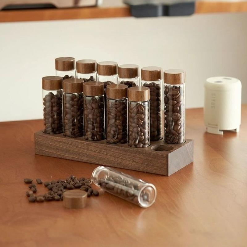 Coffee Beans Storage Bottles Desktop Glass Refill Bottle Bar Counter Storage Jars Multifunctional Home Organize Accessories