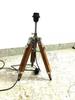 Handmade Teak Wooden Adjustable Tripod Stand Bedroom Conner Desktop Shade Lamp
