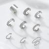 9Pcs/Set Simple Metal Non-Piercing Ear Clip Earrings for Women Shiny CZ Stone Fake Piercing Ear Cuff Daily Wear Party Jewelry