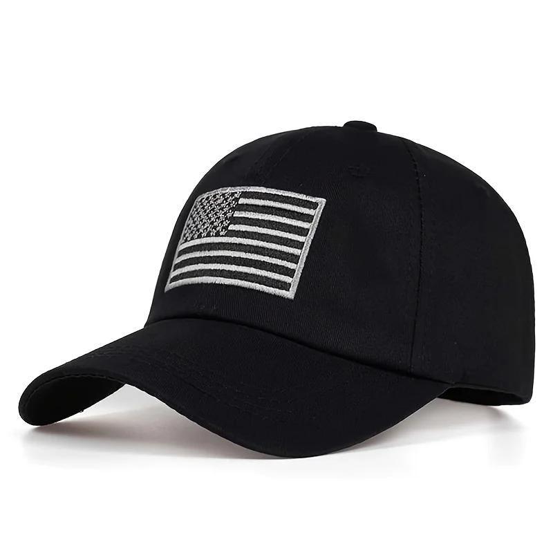 Unisex American Flag Embroidery Baseball Caps Spring and Autumn Outdoor Adjustable Casual Hats Sunscreen Hat Sports Cap