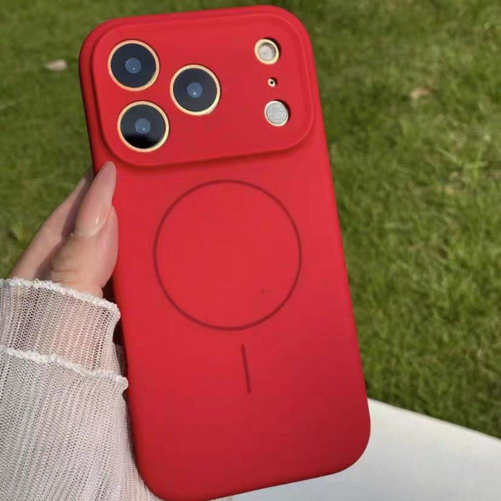Liquid Silicone For Magsafe Chinese Red Phone Case For iPhone 17 Air 16 15 14 Plus 13 12 Pro Max Magnetic Wireless Charge Cover