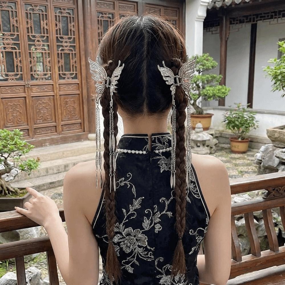 Silver Tone Half Claw Clip Zinc Zinc Alloy Hair Grab Clip Vintage Butterfly Hair Clip Cosplay