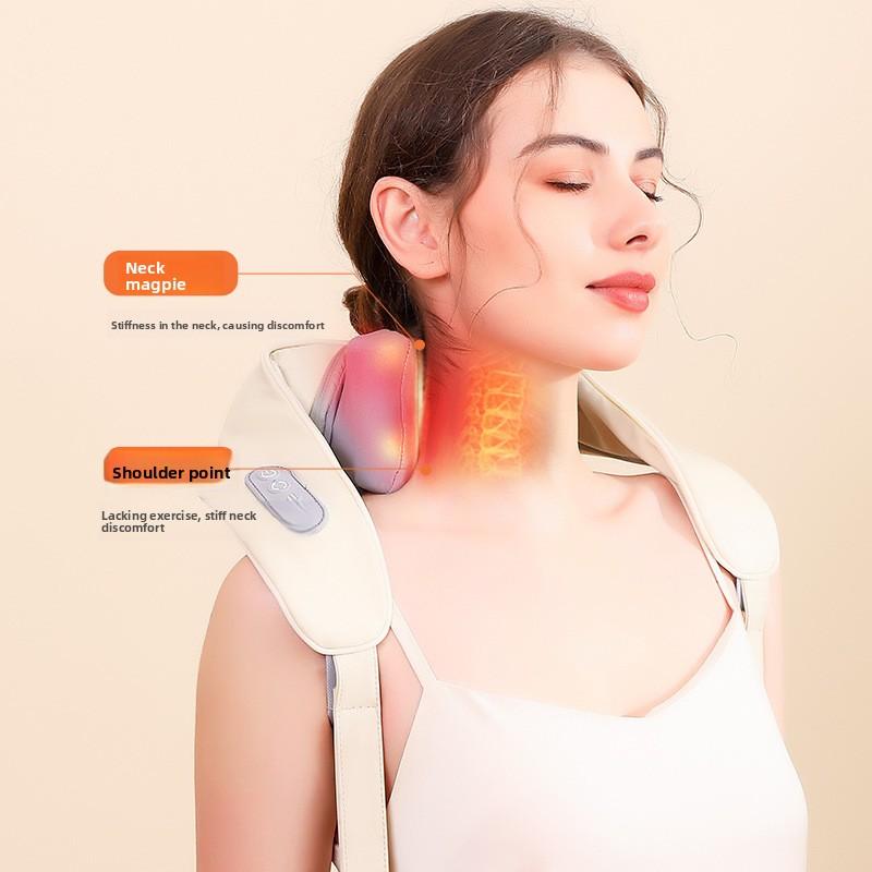 Upgraded Neck and Shoulder Massager, Trapezius Muscle Massage Machine with Heat Therapy, Portable Electric Cervical Massager for Home
