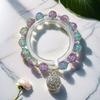 Super Fairy Forest Gradient Glass Bracelet - Chic Chinese Style Gift for Women and Best Friends, Lightweight Luxury Accessory