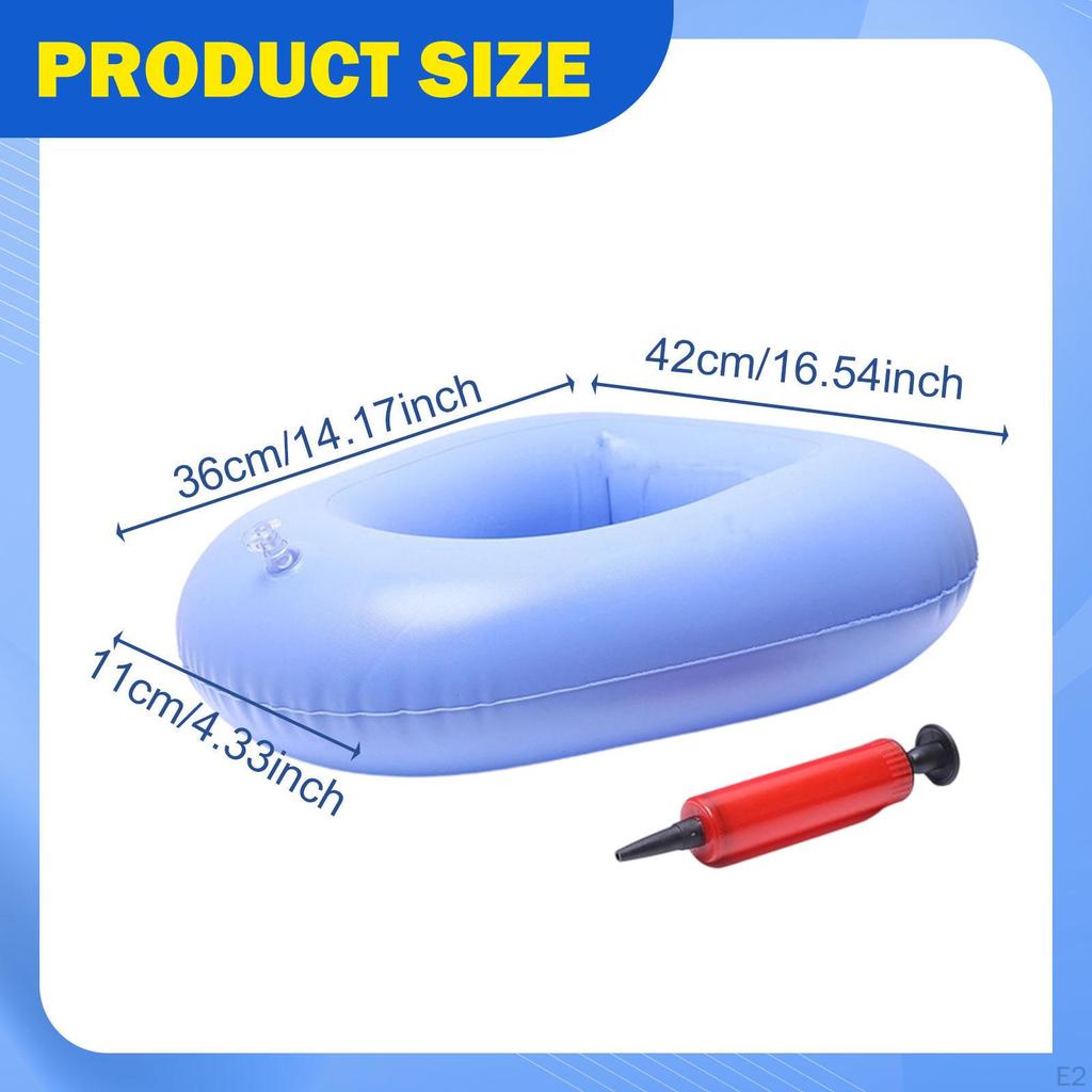 Inflatable Bed Pan Cushion for Elderly Home Easy to Clean Lightweight Bathroom Comfortable Practical
