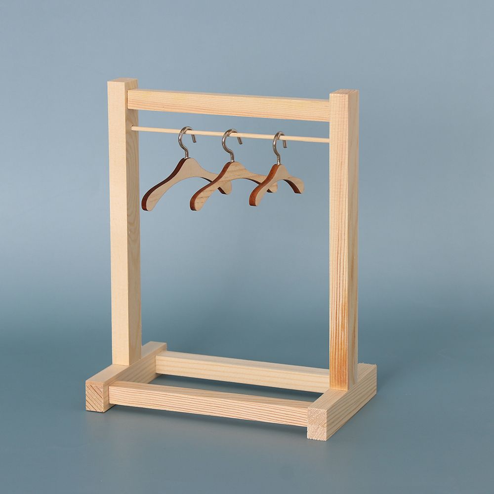 4-30CM Doll Wooden Clothes Rack Garment Organizer Hangers for Dolls Handbag Clothes Scarf Holder Stuffed Toys Accessories