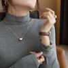 Gray Velvet Thickened Half Turtleneck Bottoming Shirt for Women In Autumn and Winter New Style with High-end Warm Brushed Mid-collar Top