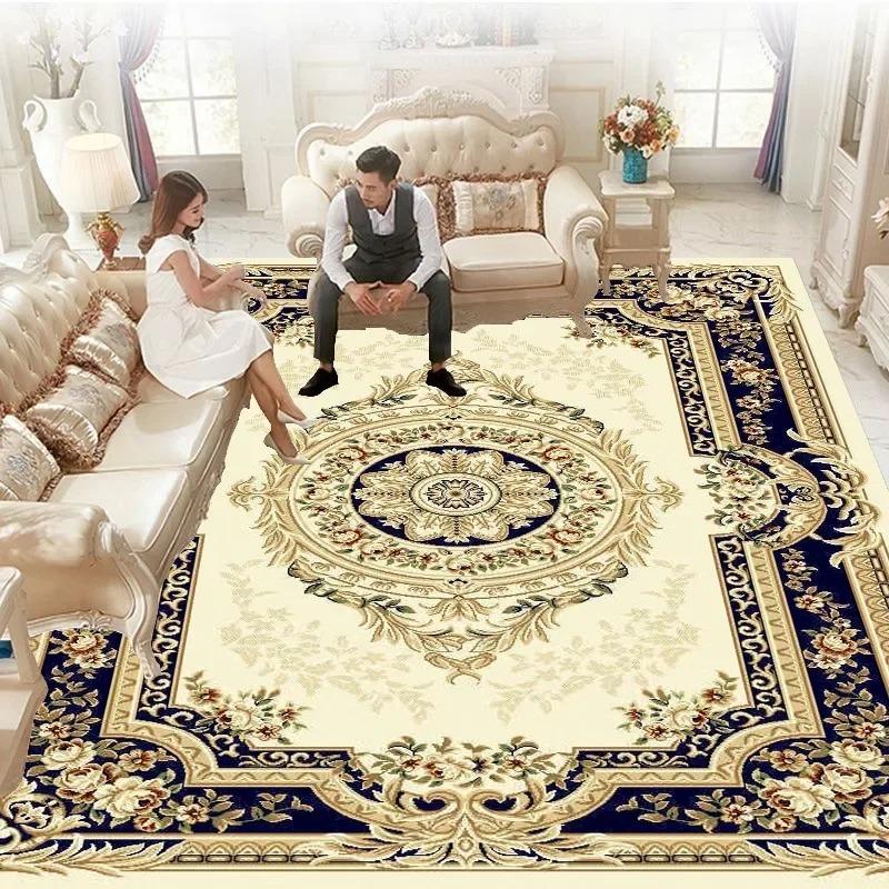 European Style Luxury Bedroom Carpet for Living Room Large Rugs  Home Decoration Washable Sofa Table Mat High-end Cloakroom Rug