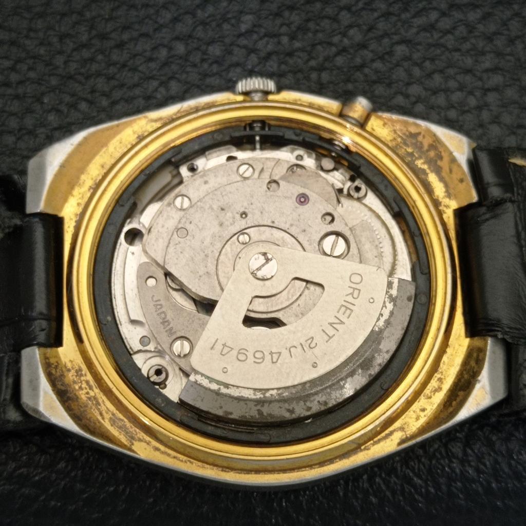 AUTOMATIC VINTAGE ORIENT 46941 JAPAN MENS WHITE COLOR DIAL WATCH a700162-5 R201-a700162