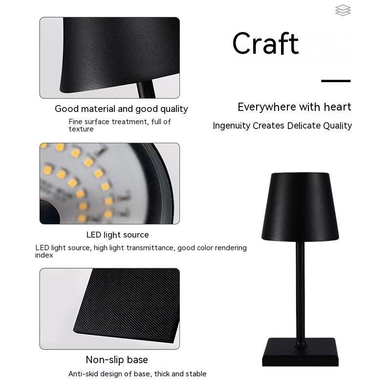 

5200mAh Cordless Table Lamp Dimmable Bedside Lamp Wireless Rechargeable Luxury Bedside Room Decor Led Lights Home Decoration changeable