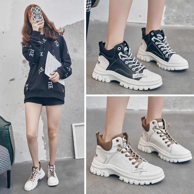 Fashion GKTINOO 2025 Autumn Winter Shoes Genuine Leather Sneakers Fashion Boots for Women Thick Sole Women Ankle Boots Ladies Botas