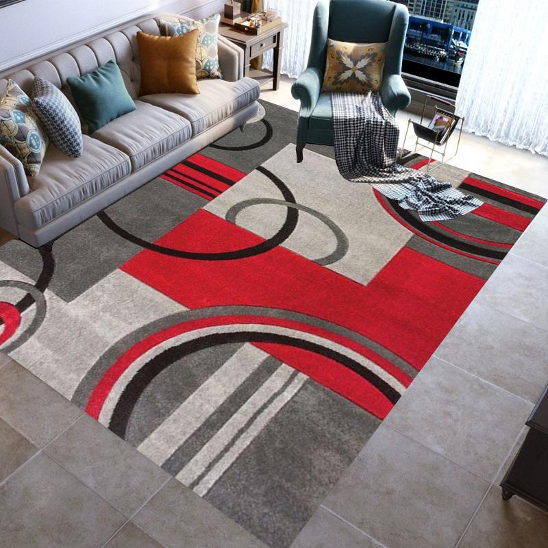 Fashionable Stylish Geometric Lines Washable Modern 3D Printing Carpet Mat Living Room Bedroom Toilets Rugs Area Rug