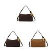 Boston Bag Small Suede Crossbody With Topzip Closure For Daily Use