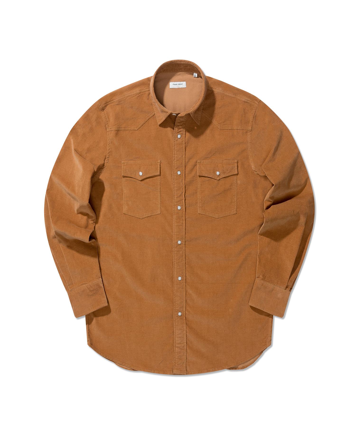 Prod Shirt [Comfort] Corduroy Western Shirt (Brick) Brick/L(50)