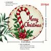 Vintage Textured Metal Tin Sign Christmas Decor Candy Cane Holly Rustic Holiday Wall Art for Home Porch Living Room Bedroom