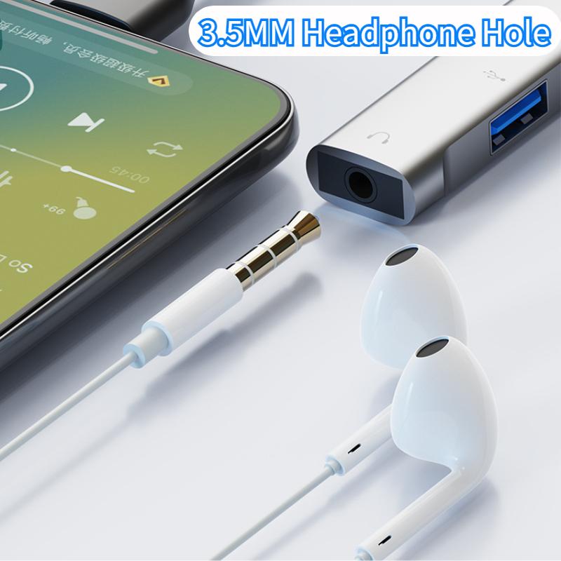 USB+Type-C To 3.5mm Audio Adapter OTG USB Hub to Laptop Universal Computer Docking Station Splitter, for PC Multiport Adapter