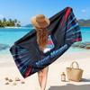 New York Rangers Customized Name Text Beach Towel, Soft Absorbent Towel Beach Pool Travel Personal Gift